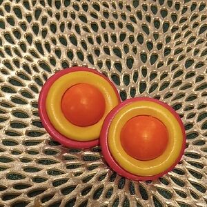 Vintage Multicolor Circular Earrings
